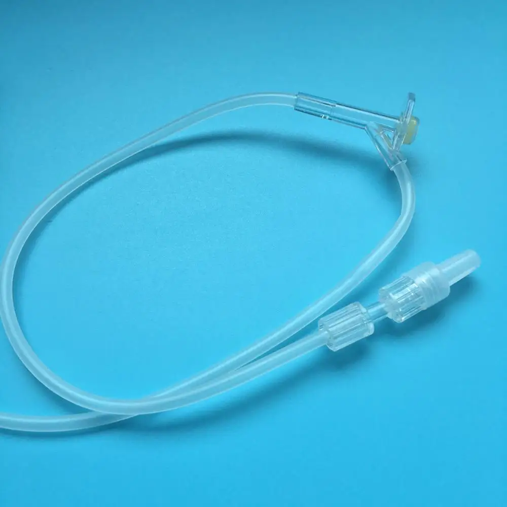 Infusion set with flow regulator & Y-site with finger protector