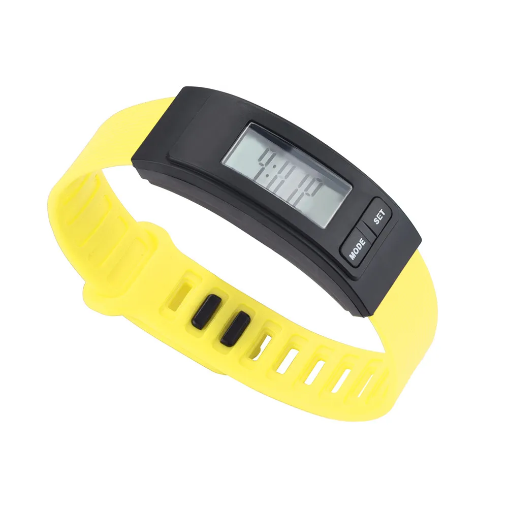 2018 Lower Price Hot Sales 9 Colors Silicone Run Step Watch Bracelet Pedometer Calorie Counter Digital LCD Walking Distance