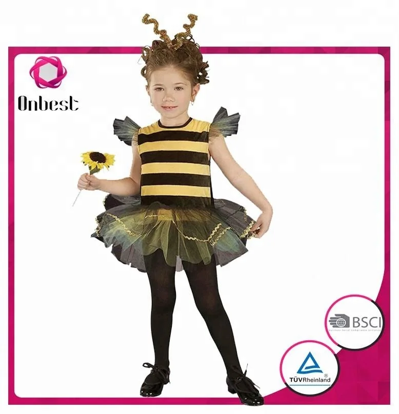 Wholesale costume yellow bee little girl skirt costume for kids