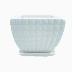 white ceramic indoor pots for succelent square pots for plants  wholesale ceramic pots white square planter
