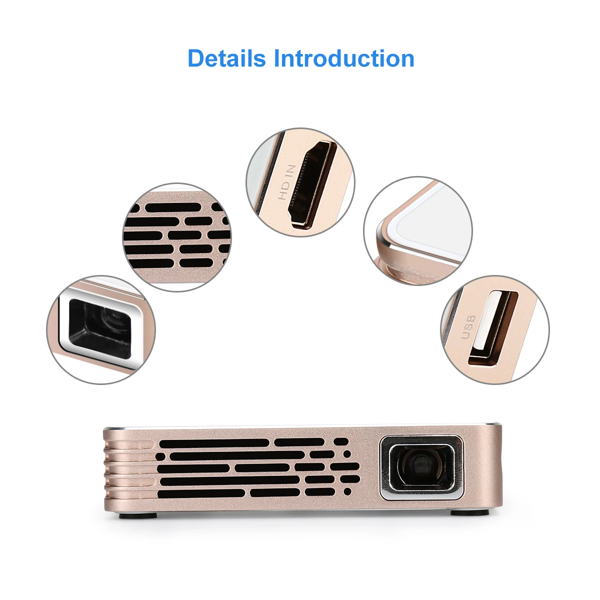 Мини-проектор P8 DLP, 1080P Airplay, зеркальный видеопроектор Pico с поддержкой устройств IOS и Android, USB, TF, SD-карты, Подключение к ПК