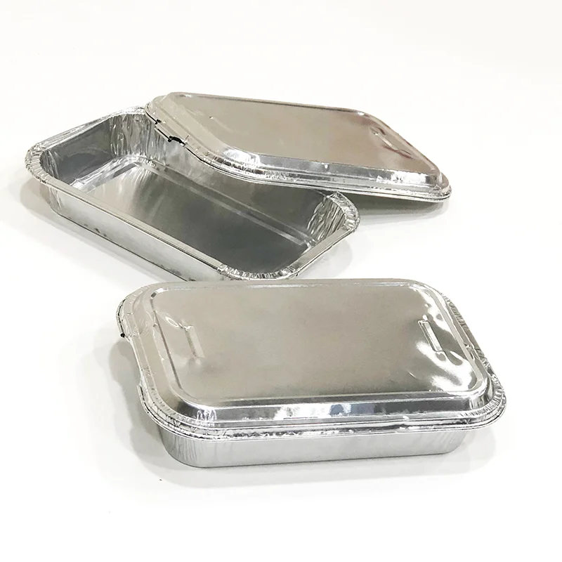 
Disposable rectangular food packing Airline aluminum foil container aluminum tray 
