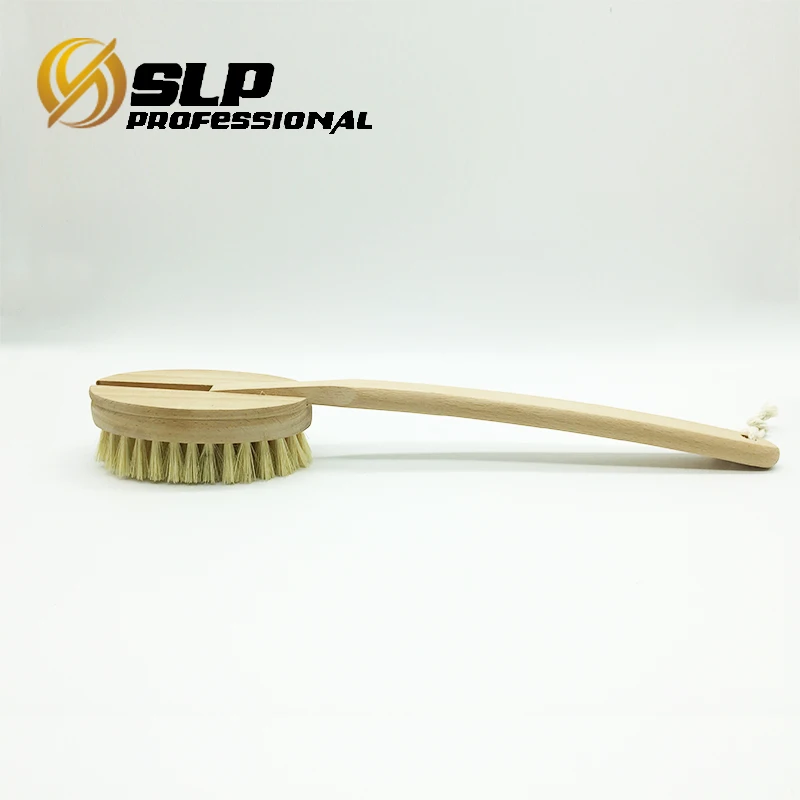 
Curved handle beechwood Wooden body brush with vegan bristle for dry brushing 