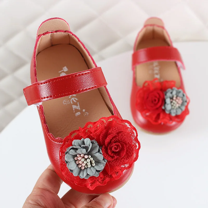 
Wholesale Girl Floral Soft Princess Baby Kids Shoes 
