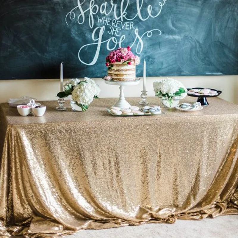 Wholesale factory price  120  inch round gold sequin table cloth for wedding