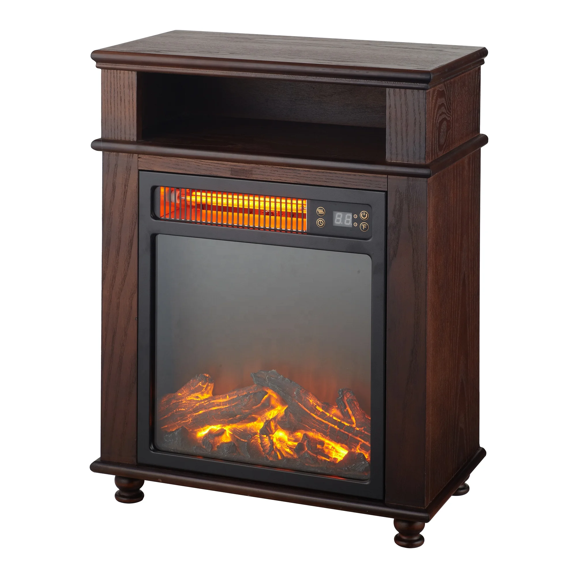 Freestanding wood cabinet infrared electric fireplace stove