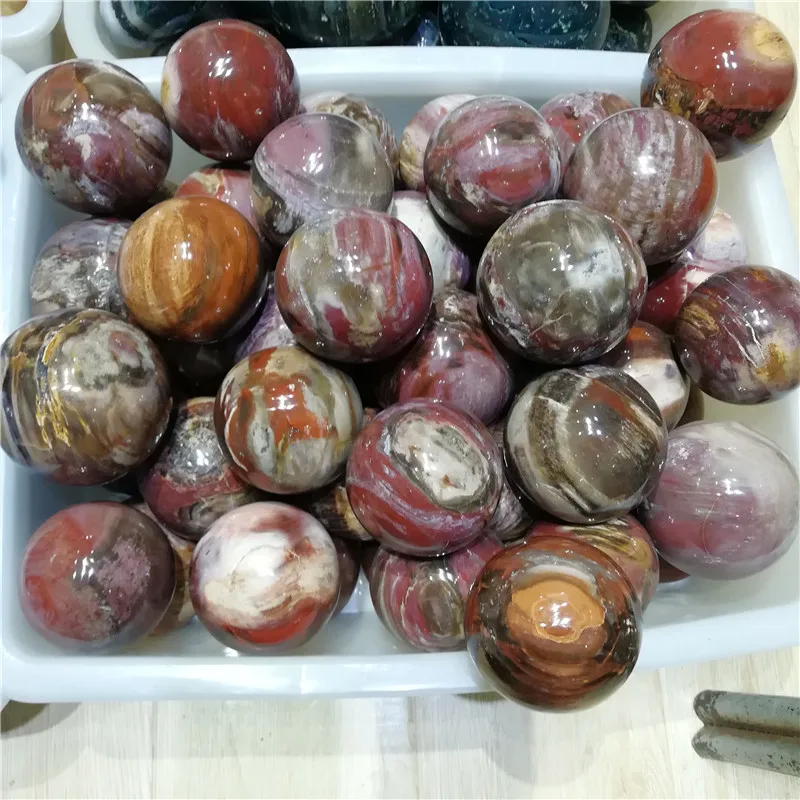 Wholesale Natural Petrified Wood Ball Wooden Fossil Stone Ball