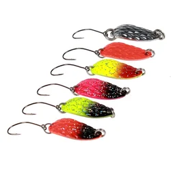 3g 28mm spoon lure trout hard sequin fishing lure with single hook for Fresh Water Bass Pike Fishing