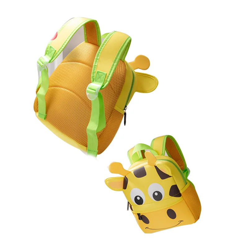 Оптовая продажа, миниатюрные милые школьные ранцы с 3D принтом, детский рюкзак с животным рисунком, неопреновый школьный рюкзак для малышей и детского сада с мультипликационным рисунком