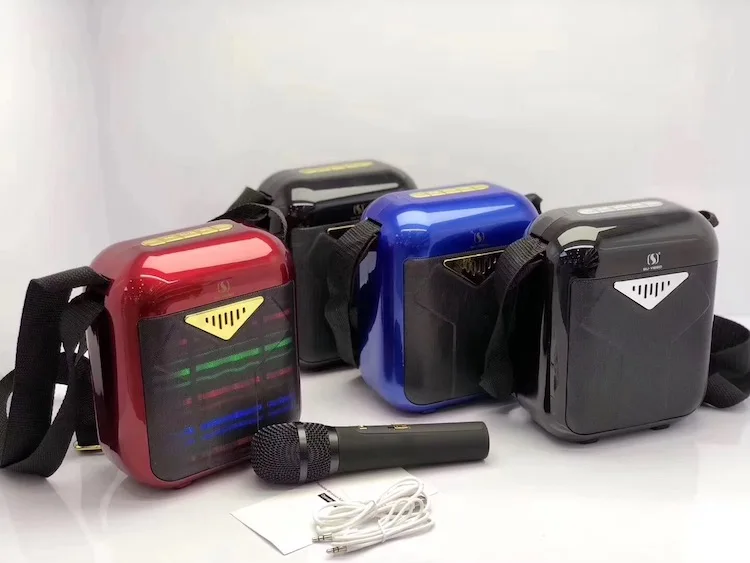 Karaoke speaker with microphone portable outdoor karaoke speaker YS-A21 wireless support BT/USB/TF card/Aux/FM functions