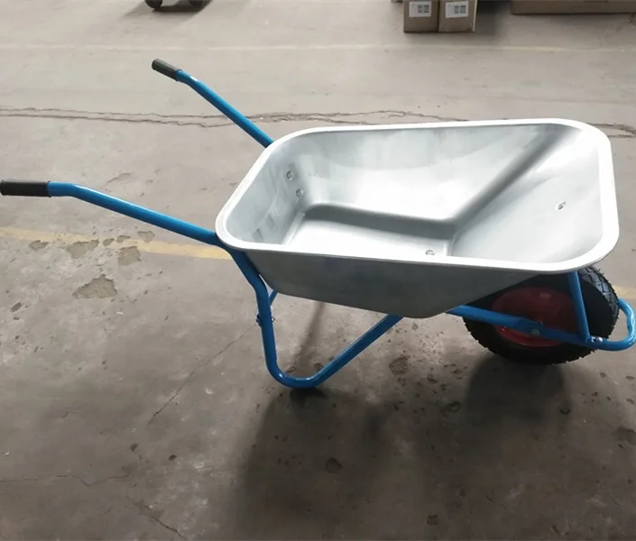 90L deep galvanized tray 4.00-8 air wheel handle separated with back bar stronger wheelbarrow Europe market wb5009