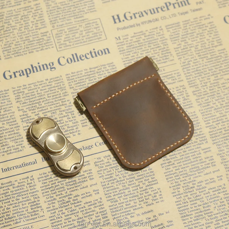 Cow Leather Tri Spinner Fidget Hand Toy Case