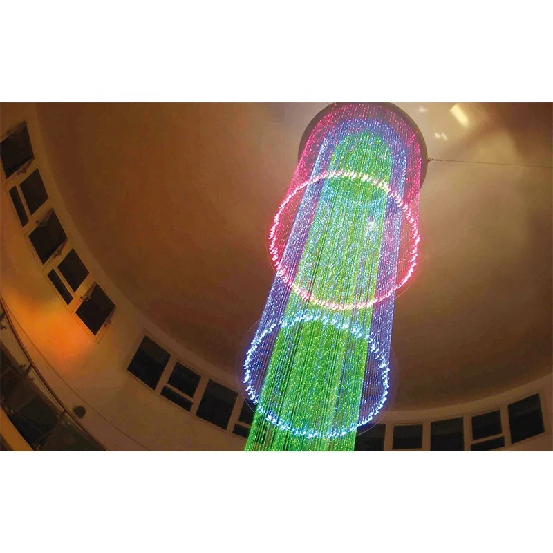 
Modern color changeable decorative fiber optic crystal chandelier light 