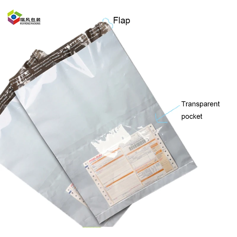 Free Sample High Quality OEM Design ups ems Express Waybill Invoice Plastic Bags with Pocket