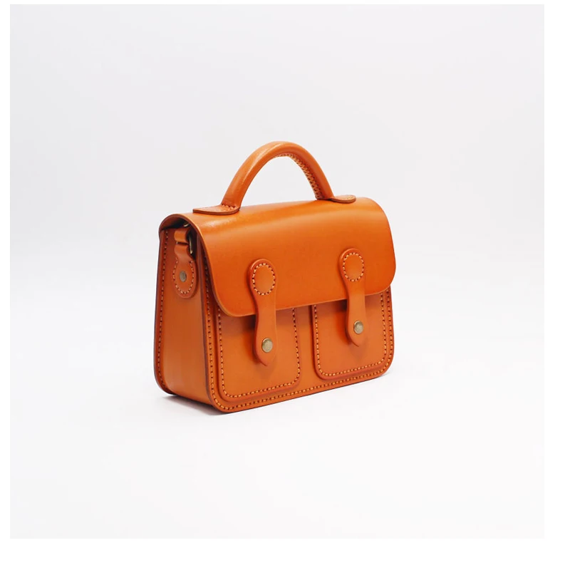 Handmade brown leather Women Leather Shoulder Bag Lady Trendy Brand Crossbody Bag Wholesale Custom Handbag