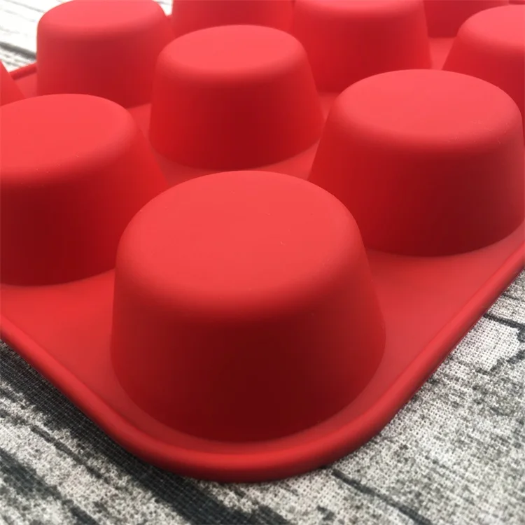 12 cavities round silicone baking mold silicone cupcake mold 29.5*22*3cm 215g