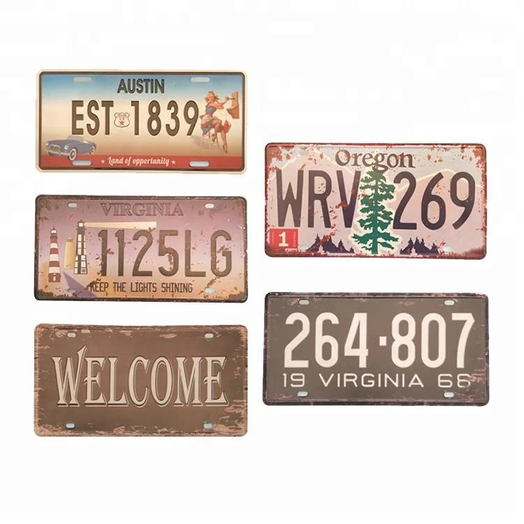 Алюминиевый номерной знак, винтажные металлические жестяные знаки, табличка для украшения автомобиля