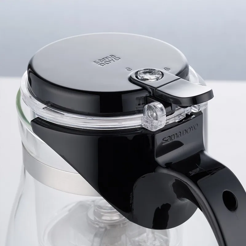 Hot Sale Samadoyo Food Grade Material Transparent Glass Green Tea Pot 500ml Heat Resistant Glass Teapot with Infuser