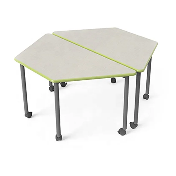 Office Furniture Splicing Working Table Trapezoid Table Shape Office Activity Team Coffee Table For Meeting Whiteboard Classroom