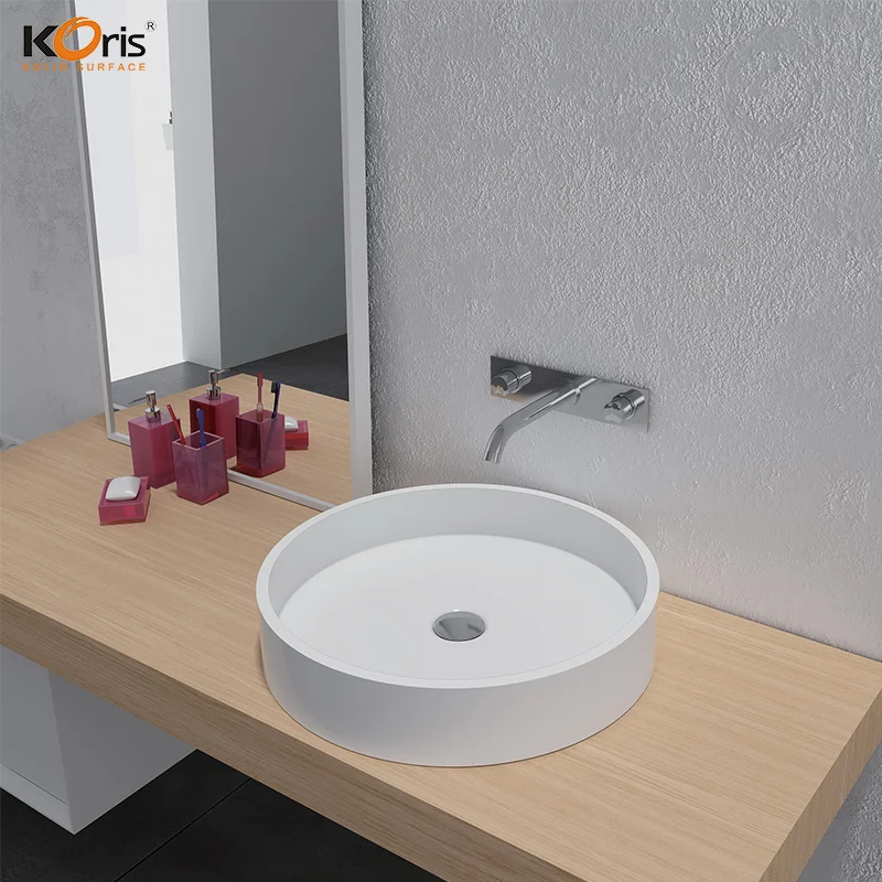Stone Durable Strong Stains Resistant Non Porous Acrylic Bathroom Sink