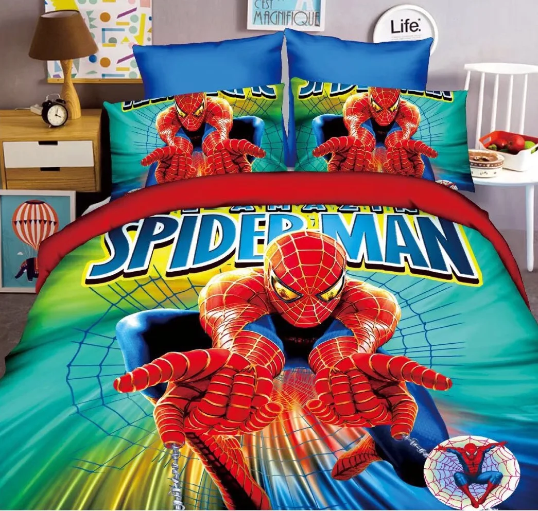 
Cartoon Single Size Luxury 3pc Duvet Cover , Microfiber Comforter 3D kids character bedding. 