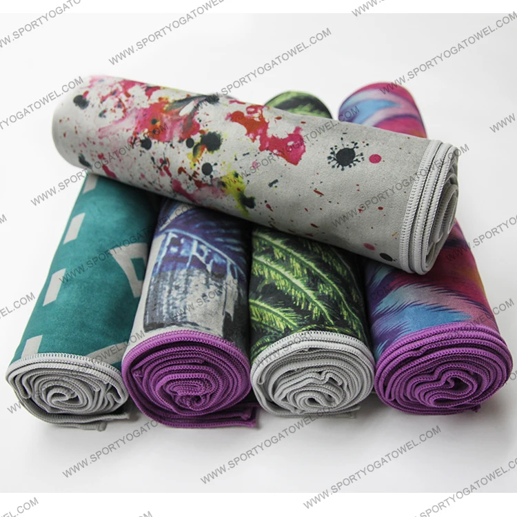 
Guangzhou OEM suede high color fastness and durable microfibre yoga mat towel 