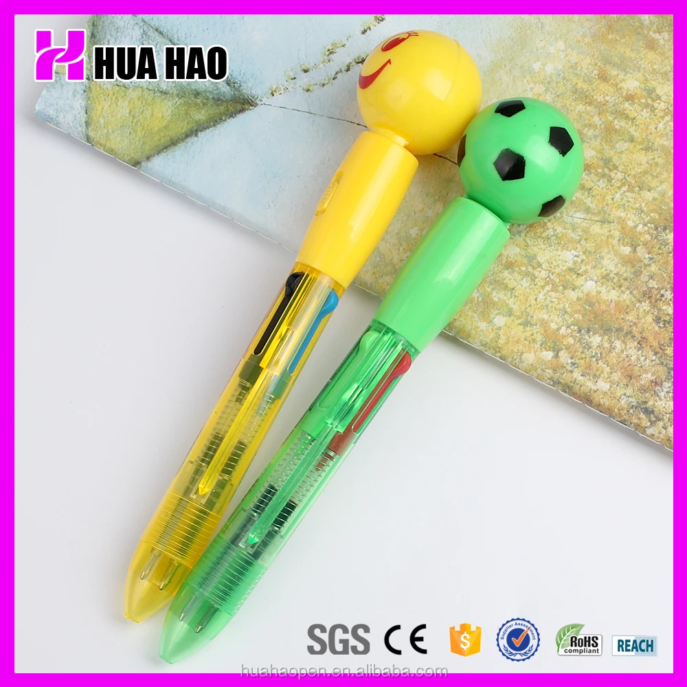Милый мультфильм корейский короткая ручка шариковая характер мяч с различным цветом для заправки