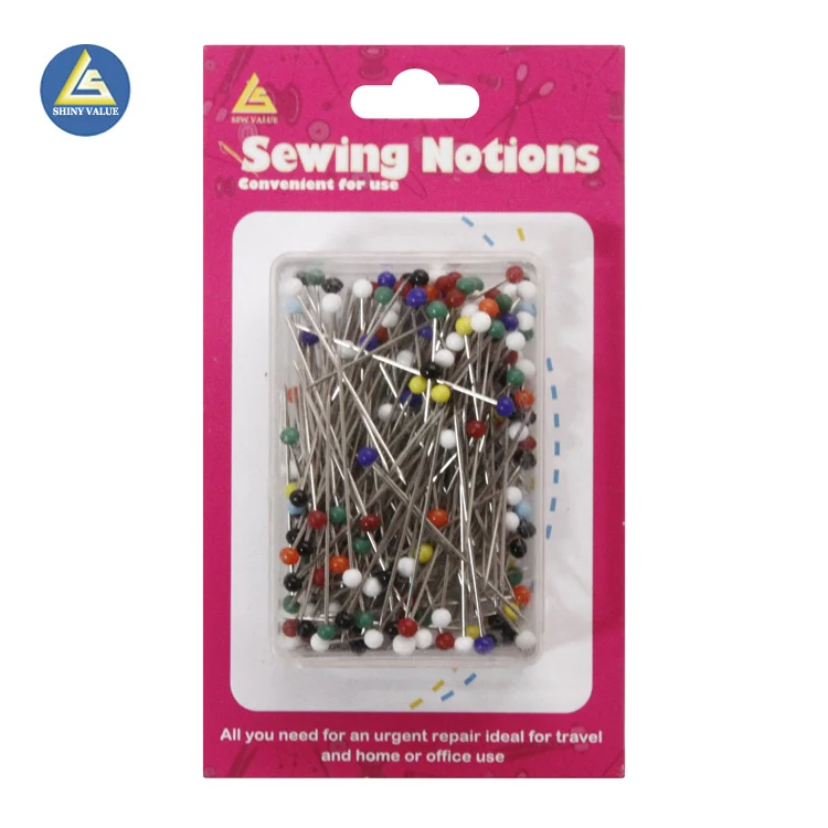 Plastic colorful Glass Head Pins Straight Dressmaker Pins for Sewing Craft