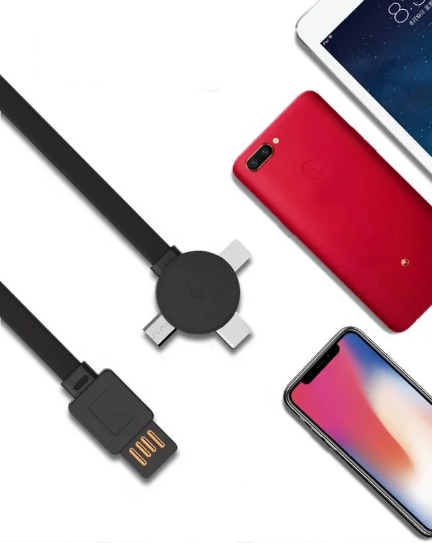 
Portable and Colorful Treasure Box Shape Retractable USB 3 in 1 Extension Data Charging Cable Micro USB Type C Cable 