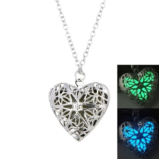 Fashion Pendant Locket Necklace Diffuser Glow Dark Necklace Jewellery