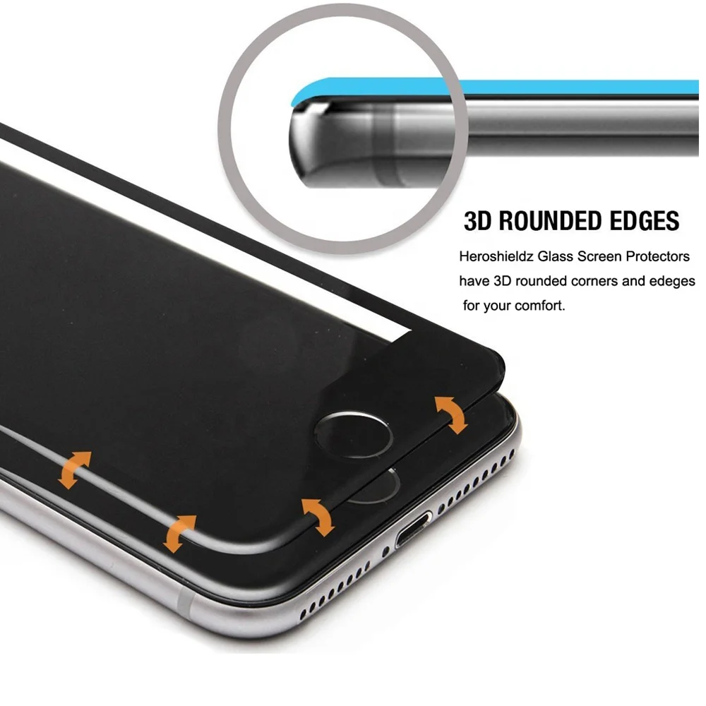 
9H 0.2MM For iPhone 7 5D Curved Tempered Glass, Full Cover Tempered Glass For iPhone Screen Protector Glass 6/7/8 3D Touch 