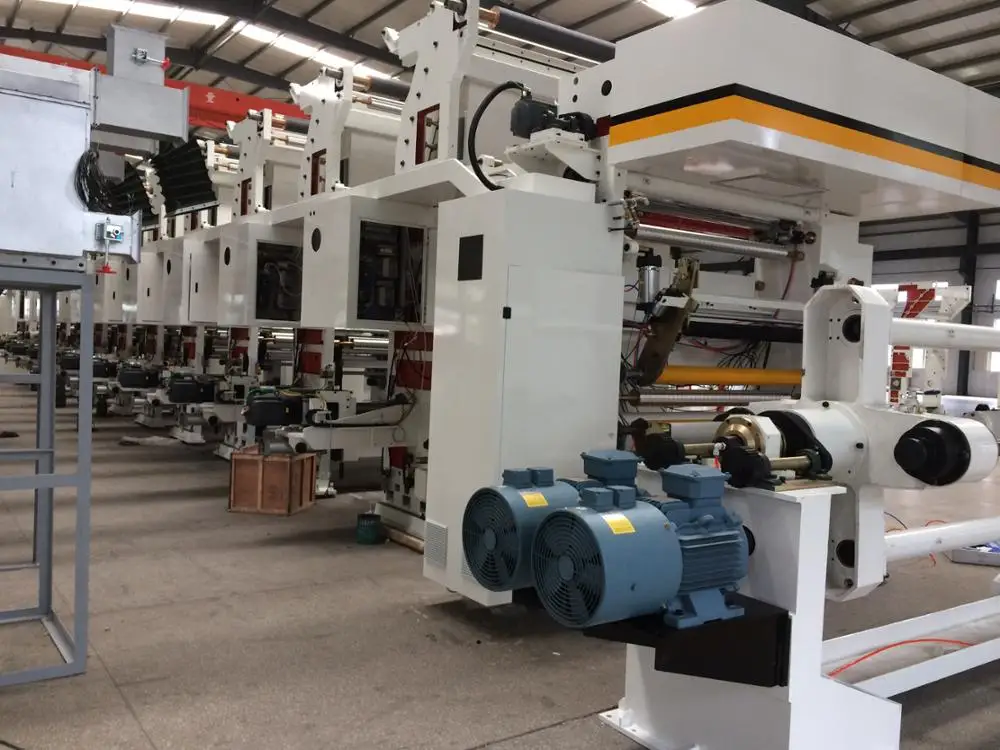 multi color rotogravure printing machine semens motor rubber roller cylinder printing machine for plastic film