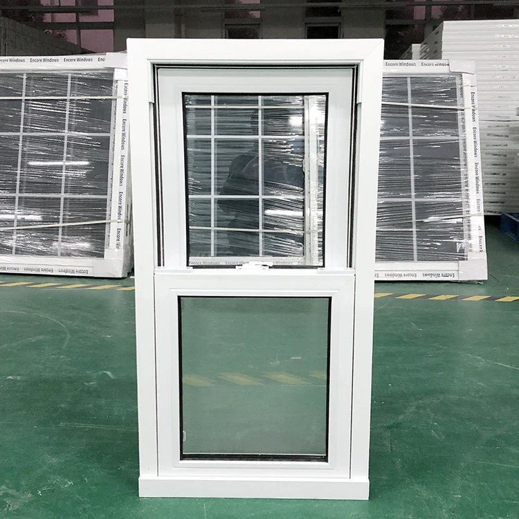 American Style Vertical Lift Upward Sliding Glass Window Upvc Frame Sliding Hung Window For House Building