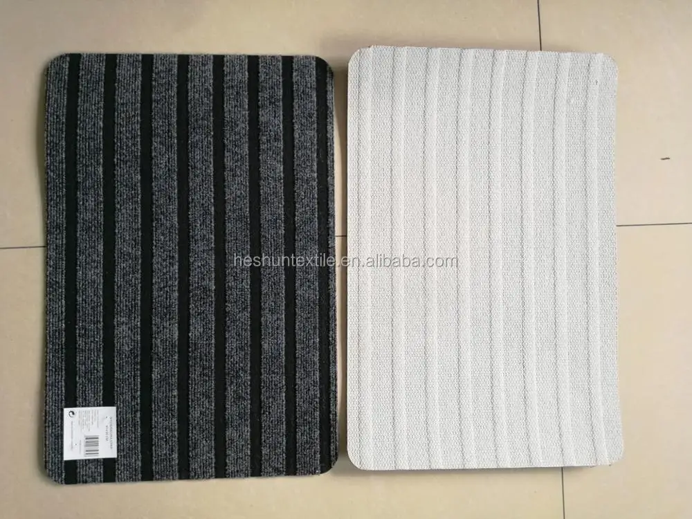 Double Stripe Door Mat ,Single Color Ribbed Door Mat With latex Backed