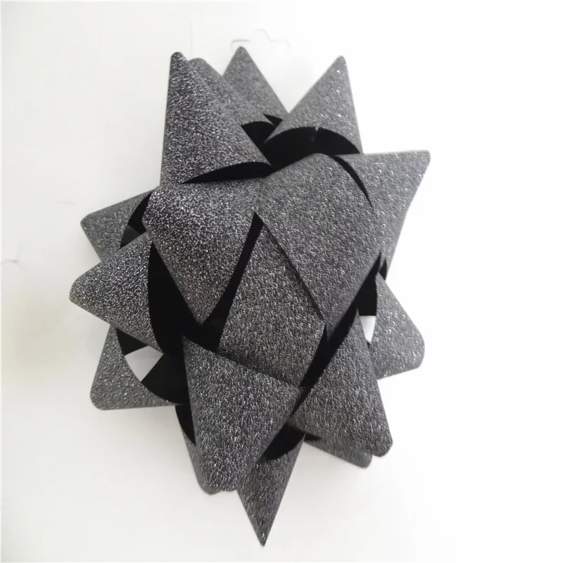 Indoor Plastic glitter pretied florist luxury gift wrap christmas wedding decoration polyester ribbon bows