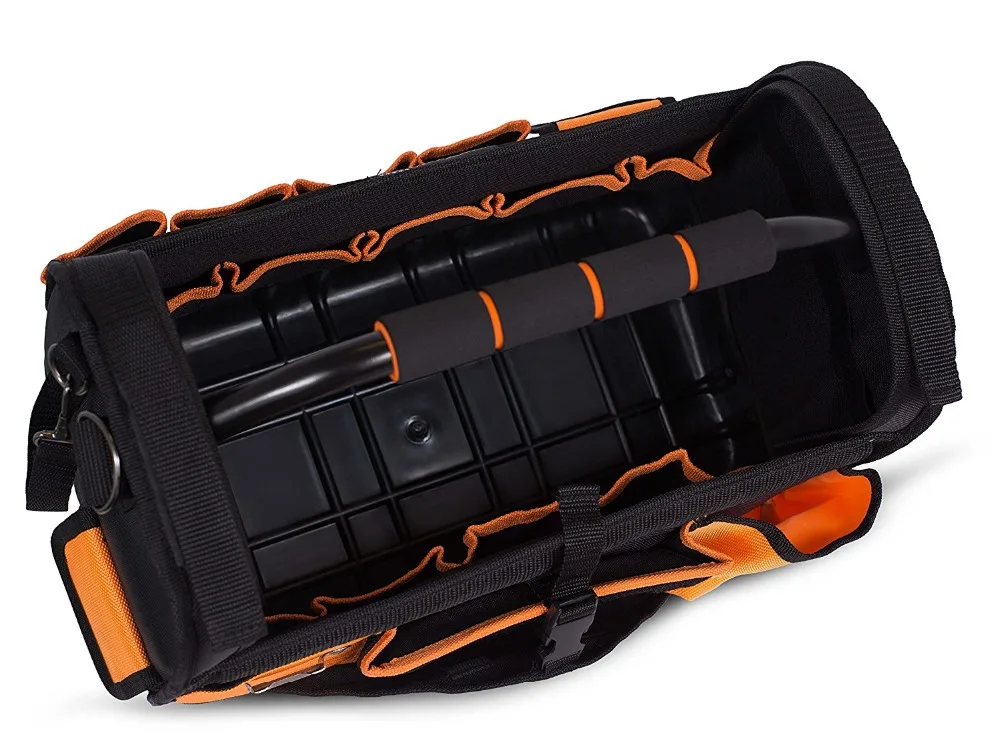 FREE SAMPLE FACTORY PRICE 16 Inch Open Top Tool Bag Ultra Frame Tote Tool Box 22 Pocket Hard Utility Tool Bin