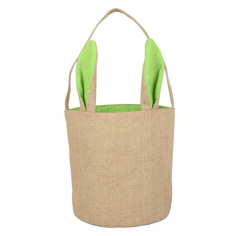 Factory hot sale easter burlap bag wholesale new arrival easter candy bag easter basket for gift
