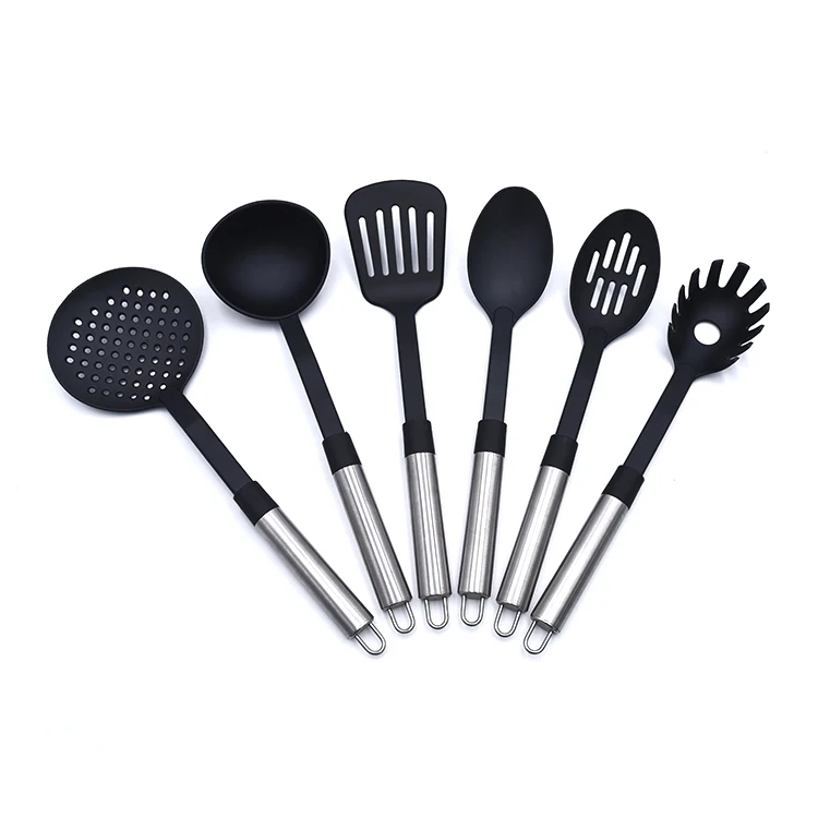 6 Piece Nylon Kitchenware Set Cooking Utensils for Home Kitchen Cooking with Stainless Steel Handle