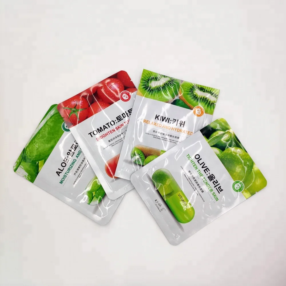 Natural Gentle Fresh Fruit Extract Aloe Vera Kiwi Olive Tomato Whitening Hydrating Korean Face Mask Sheet For Beauty