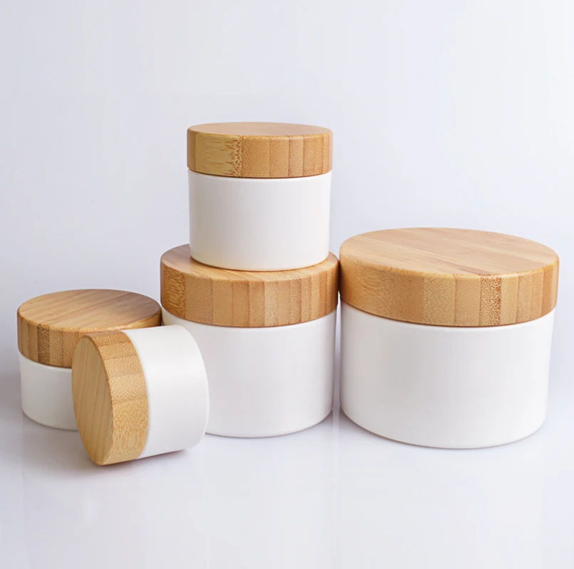 30g 50g 100g 150g 250g eco friendly plastic cosmetic jar with bamboo lid
