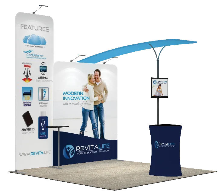 Trade show portable 6x3 exhibition booth display backdrop stand