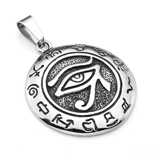Wholesale Men Steel Jewelry Egyptian Symbols Necklace Amulet Eye Of Horus Pendant