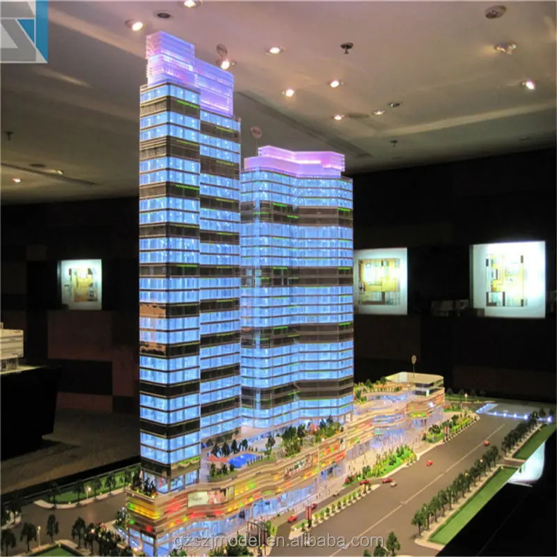 Extraordinary acrylic building model for commercial real estate, Nice scale model maker