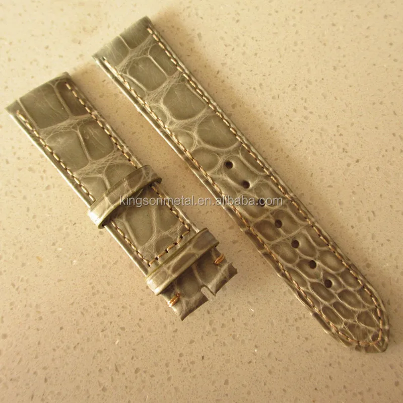 thin croco leather watch strap