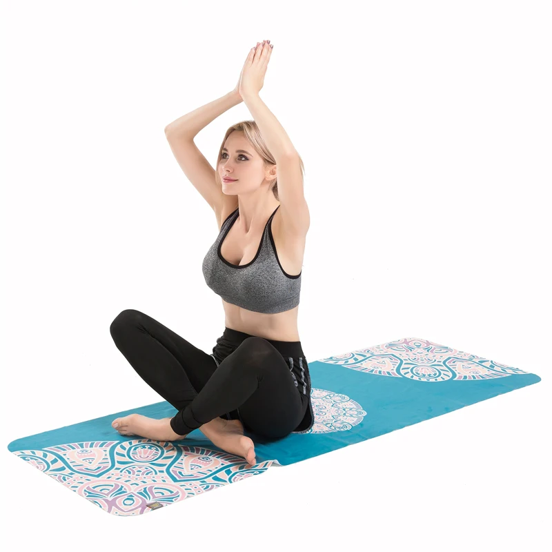 
BSCI Suzhou supplier thin microfiber suede yoga towel with 2018 popular printing/China wholesale 