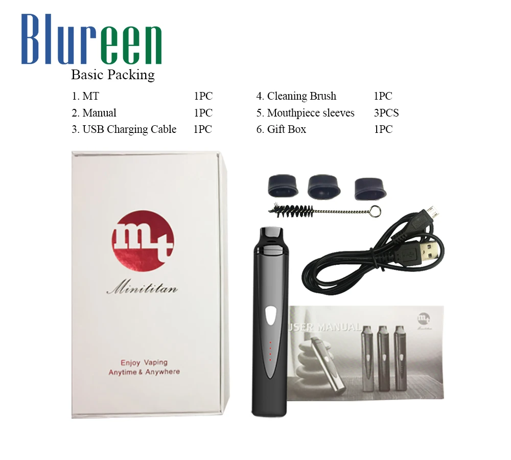 MT Mini Taitanvs Vaporizer 1300mAh Ceramic 3-Step Tem-Control Best Dry Herb Vaporizer 2018 Wholesale