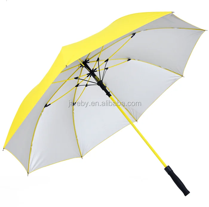 customized uv protection pongee yellow frame multi-color golf umbrella