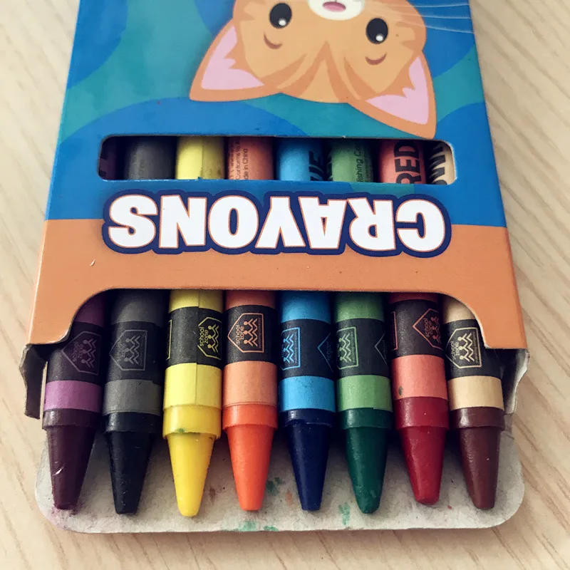 Wholesale 8 Pack Non Toxic Wax Crayon 8 Packs