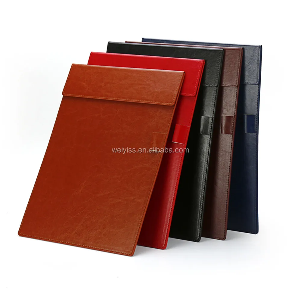 Office Meeting Conference A4 PU Leather Document Organiser Magnetic Writing Clipboard Folder with Pen Holder