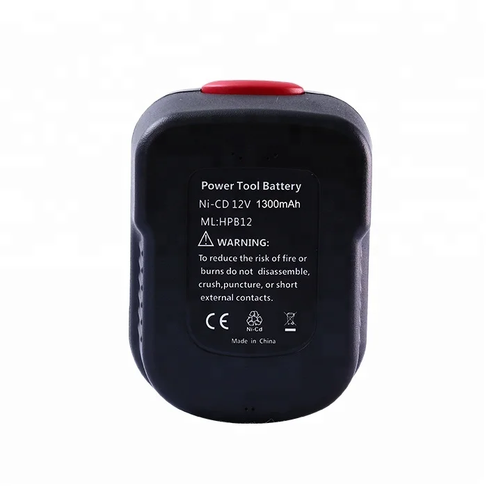 
12V 1300mAh Replacement Cordless Brand New Power Tool Battery Ni-Cd Battery For Black&Decker A1712 